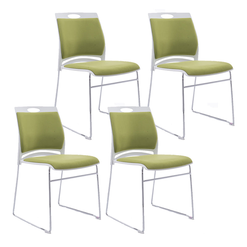 Mid-back Office Chair Plastic/Sponge Seat Armless Office Chair Pea Green 4 Piece Set Clearhalo 'furn' 'furn_office_chair' 'Furniture' 'Office Chairs' 'Office Furniture' 'office_chair' 5440023