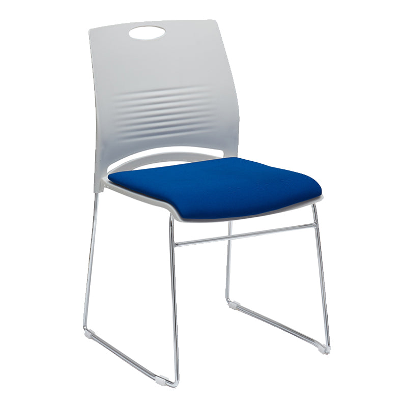 Mid-back Office Chair Plastic/Sponge Seat Armless Office Chair White-Blue 1 Piece Clearhalo 'furn' 'furn_office_chair' 'Furniture' 'Office Chairs' 'Office Furniture' 'office_chair' 5440024