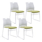 Mid-back Office Chair Plastic/Sponge Seat Armless Office Chair White-Green 4 Piece Set Clearhalo 'furn' 'furn_office_chair' 'Furniture' 'Office Chairs' 'Office Furniture' 'office_chair' 5440029