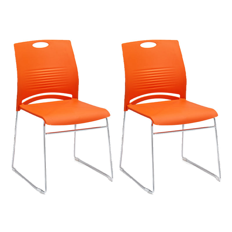 Mid-back Office Chair Plastic/Sponge Seat Armless Office Chair 2 Piece Set Clearhalo 'furn' 'furn_office_chair' 'Furniture' 'Office Chairs' 'Office Furniture' 'office_chair' 5440031