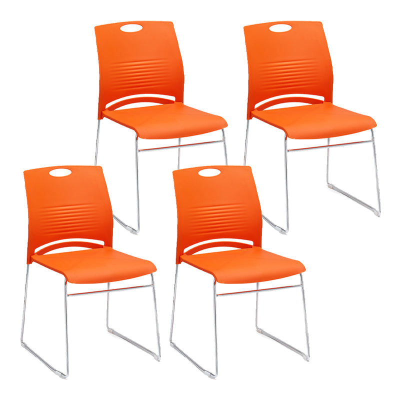 Mid-back Office Chair Plastic/Sponge Seat Armless Office Chair 4 Piece Set Clearhalo 'furn' 'furn_office_chair' 'Furniture' 'Office Chairs' 'Office Furniture' 'office_chair' 5440032