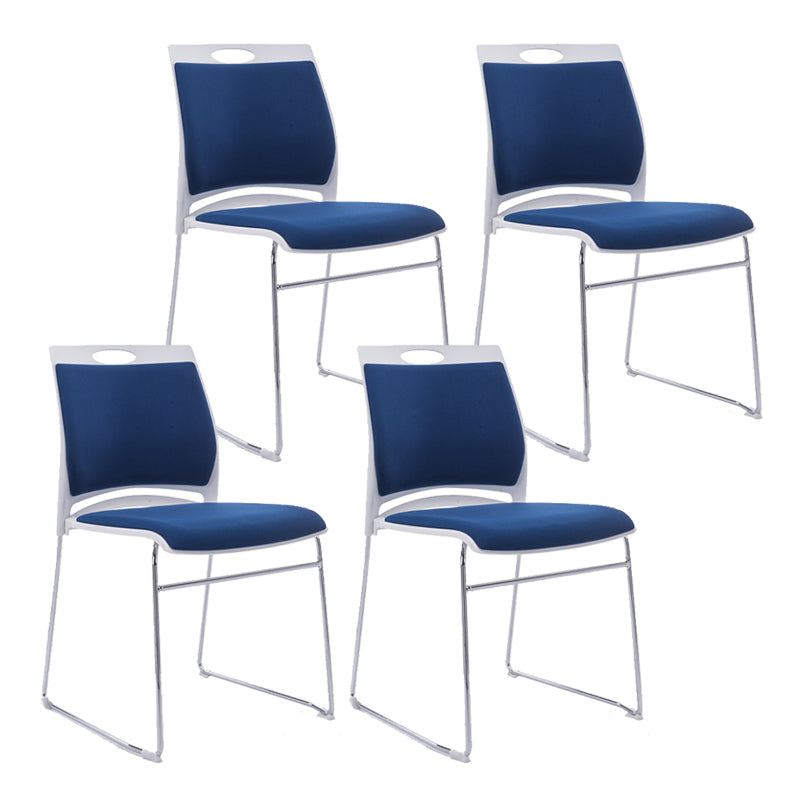 Mid-back Office Chair Plastic/Sponge Seat Armless Office Chair Royal Blue 4 Piece Set Clearhalo 'furn' 'furn_office_chair' 'Furniture' 'Office Chairs' 'Office Furniture' 'office_chair' 5440035