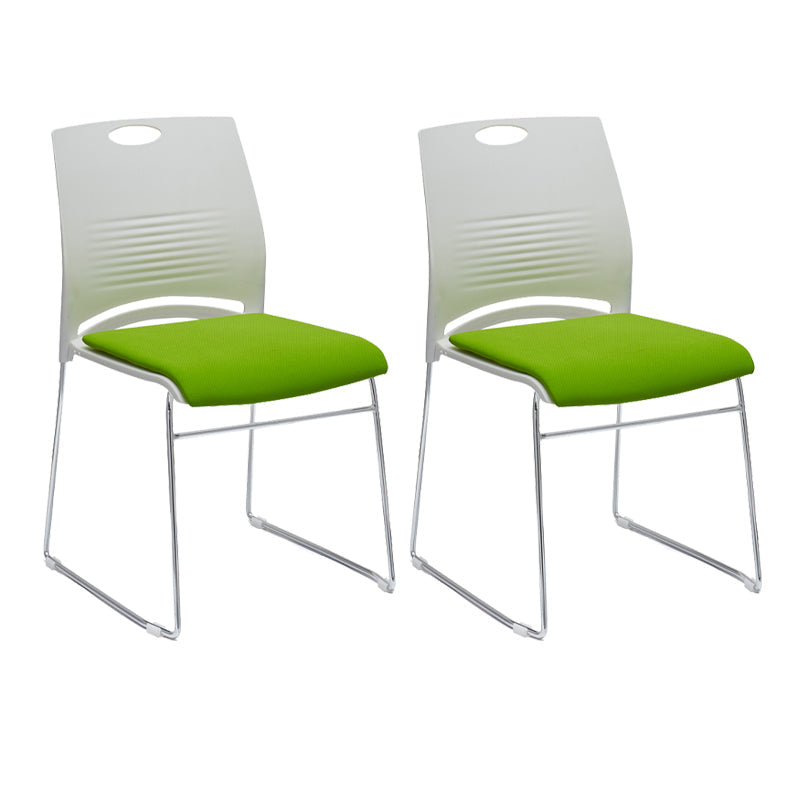 Mid-back Office Chair Plastic/Sponge Seat Armless Office Chair Green-White 2 Piece Set Clearhalo 'furn' 'furn_office_chair' 'Furniture' 'Office Chairs' 'Office Furniture' 'office_chair' 5440037