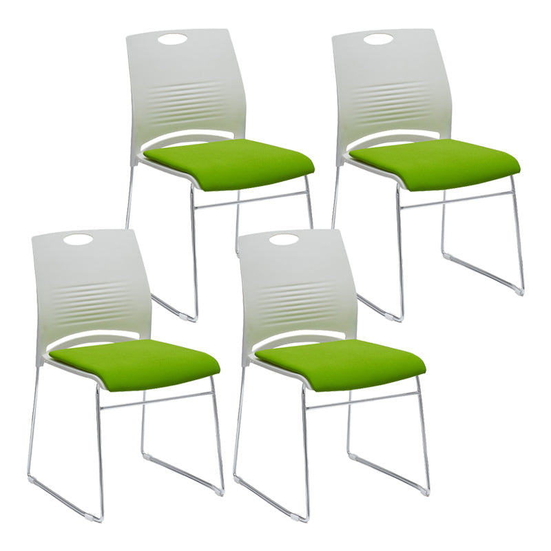 Mid-back Office Chair Plastic/Sponge Seat Armless Office Chair Green-White 4 Piece Set Clearhalo 'furn' 'furn_office_chair' 'Furniture' 'Office Chairs' 'Office Furniture' 'office_chair' 5440038