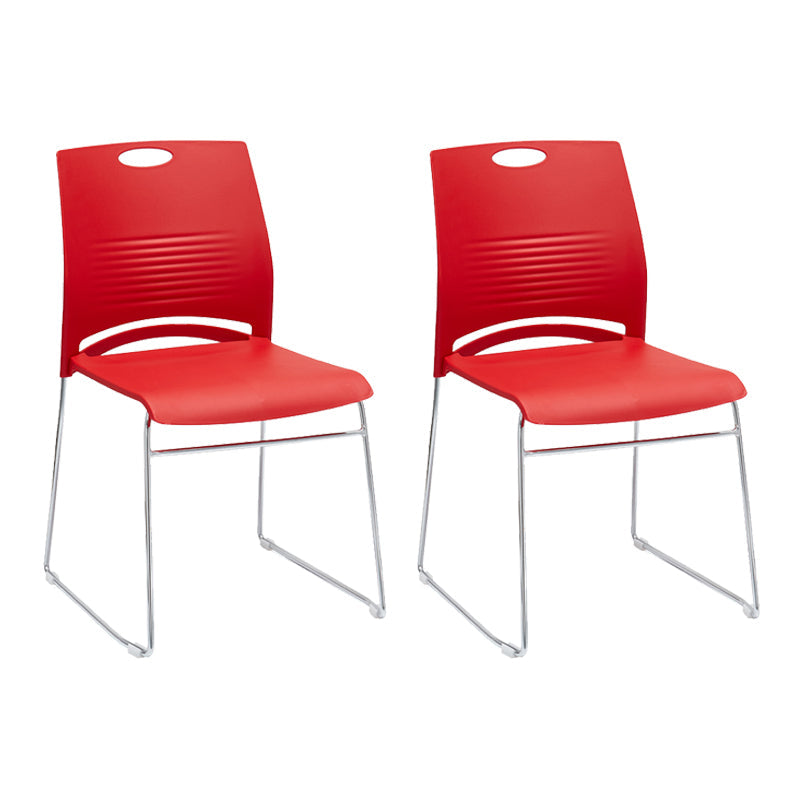 Mid-back Office Chair Plastic/Sponge Seat Armless Office Chair Red 2 Piece Set Clearhalo 'furn' 'furn_office_chair' 'Furniture' 'Office Chairs' 'Office Furniture' 'office_chair' 5440040