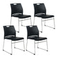 Mid-back Office Chair Plastic/Sponge Seat Armless Office Chair Black 4 Piece Set Clearhalo 'furn' 'furn_office_chair' 'Furniture' 'Office Chairs' 'Office Furniture' 'office_chair' 5440044