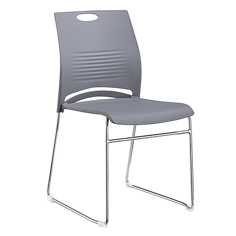Mid-back Office Chair Plastic/Sponge Seat Armless Office Chair Grey 1 Piece Clearhalo 'furn' 'furn_office_chair' 'Furniture' 'Office Chairs' 'Office Furniture' 'office_chair' 5440045