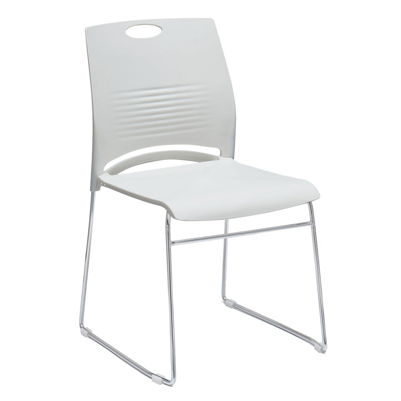 Mid-back Office Chair Plastic/Sponge Seat Armless Office Chair White 1 Piece Clearhalo 'furn' 'furn_office_chair' 'Furniture' 'Office Chairs' 'Office Furniture' 'office_chair' 5440051