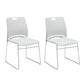 Mid-back Office Chair Plastic/Sponge Seat Armless Office Chair White 2 Piece Set Clearhalo 'furn' 'furn_office_chair' 'Furniture' 'Office Chairs' 'Office Furniture' 'office_chair' 5440052