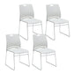 Mid-back Office Chair Plastic/Sponge Seat Armless Office Chair White 4 Piece Set Clearhalo 'furn' 'furn_office_chair' 'Furniture' 'Office Chairs' 'Office Furniture' 'office_chair' 5440053