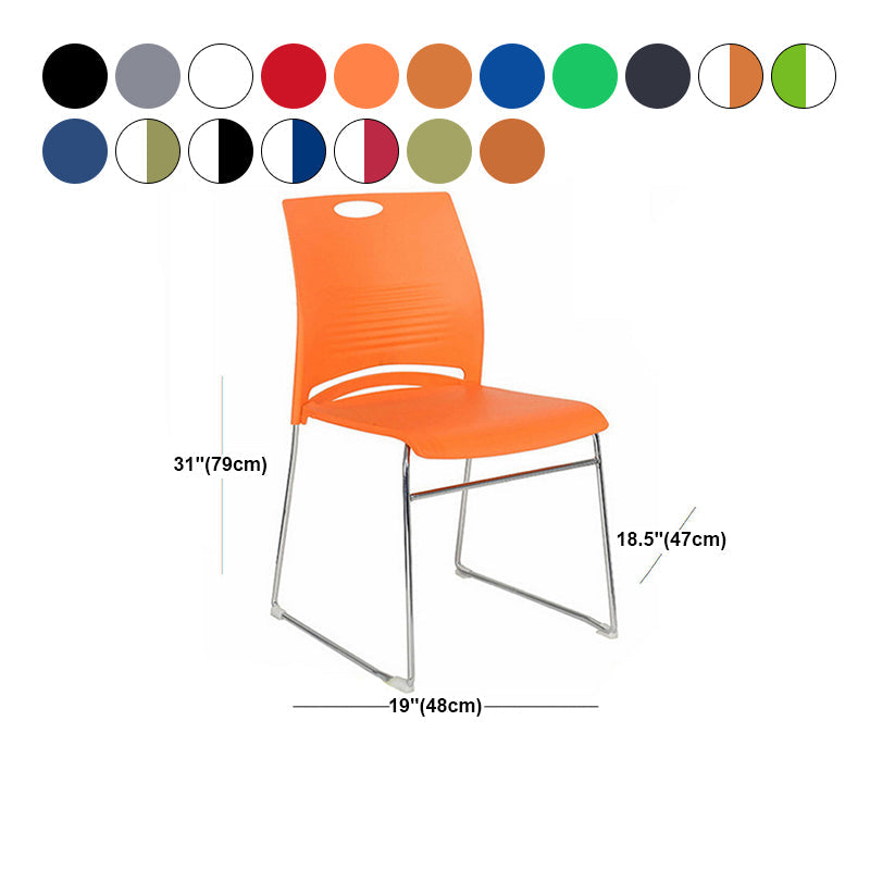 Mid-back Office Chair Plastic/Sponge Seat Armless Office Chair Clearhalo 'furn' 'furn_office_chair' 'Furniture' 'Office Chairs' 'Office Furniture' 'office_chair' 5440054