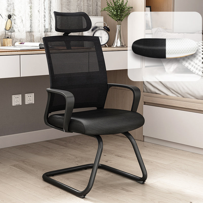 Silla de oficina de estilo moderno brazos fijos sin silla de escritorio angustiante