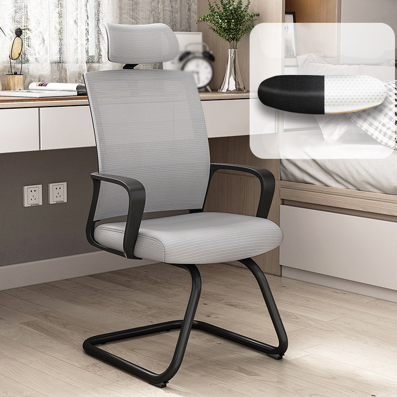 Silla de oficina de estilo moderno brazos fijos sin silla de escritorio angustiante