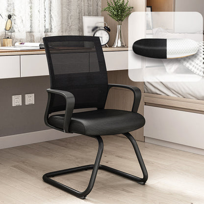 Silla de oficina de estilo moderno brazos fijos sin silla de escritorio angustiante
