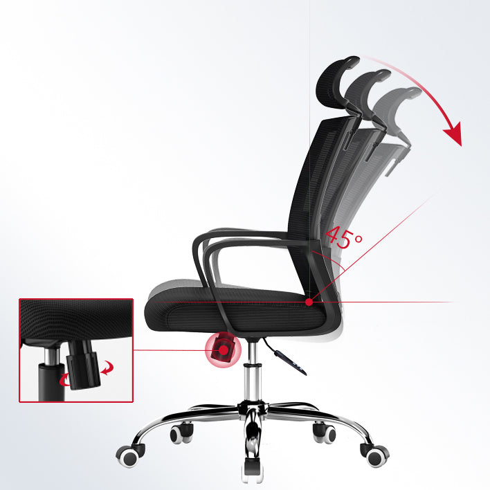 Silla de oficina de estilo moderno brazos fijos sin silla de escritorio angustiante