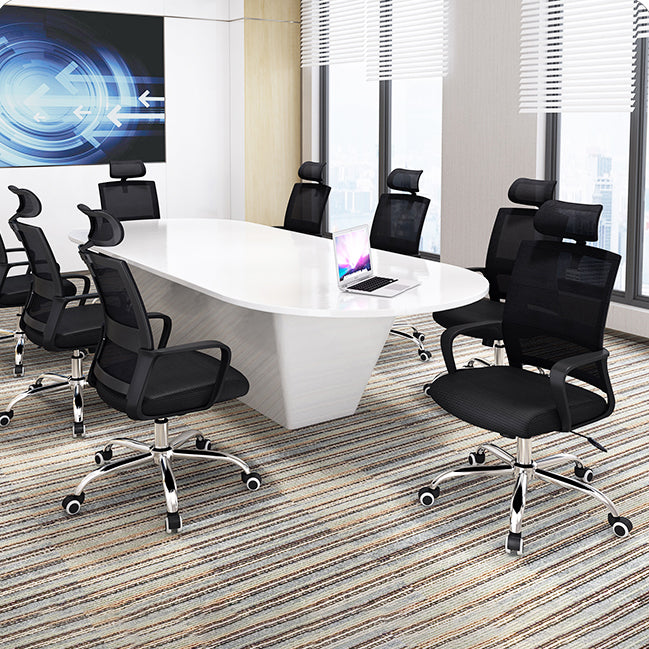 Silla de oficina de estilo moderno brazos fijos sin silla de escritorio angustiante