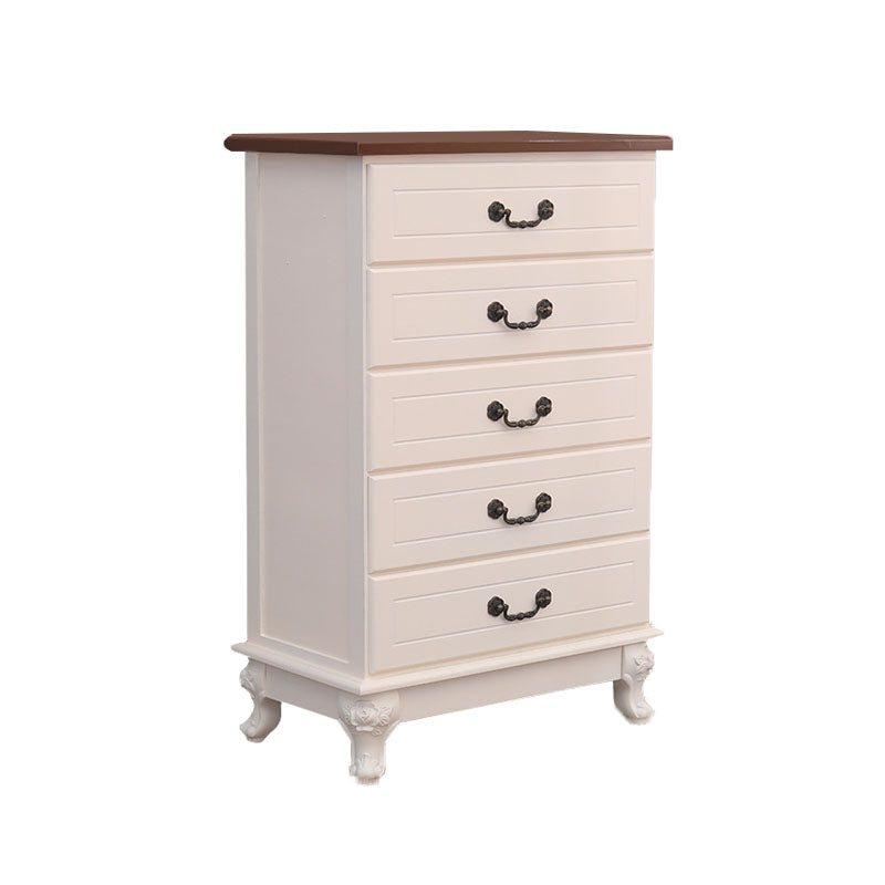 Modern Style White Wooden Chest Bedside Storage Chest with Multi Drawers