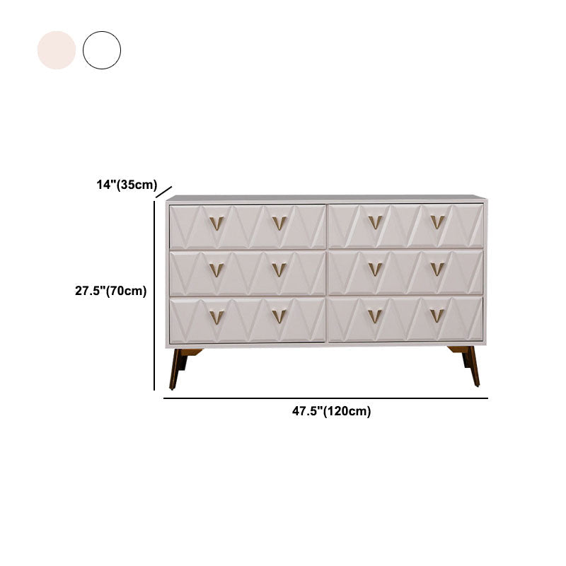 Modern Style White Wooden Chest Bedside Storage Chest with Multi Drawers