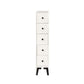 Modern Wooden Lingerie Chest Bedside Vertical Storage Chest in White and Brown 8"L x 16"W x 38"H White Clearhalo 'Bedroom Furniture' 'Dressers & Chests' 'dressers_chests' 'furn' 'furn_dressers_chests' 'Furniture' 5440412