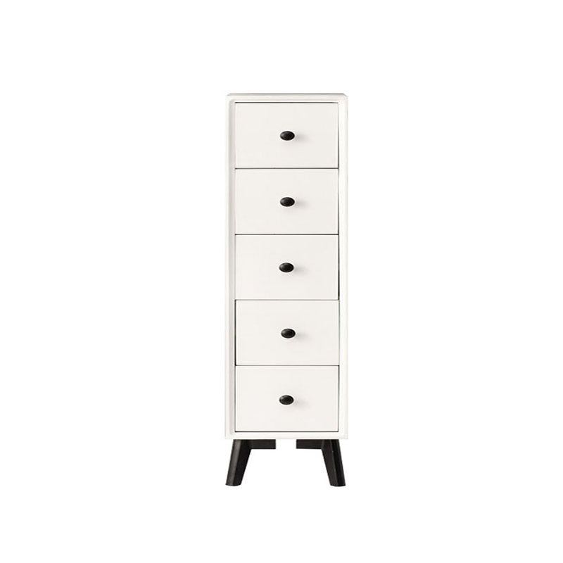 Modern Wooden Lingerie Chest Bedside Vertical Storage Chest in White and Brown 12"L x 16"W x 38"H White Clearhalo 'Bedroom Furniture' 'Dressers & Chests' 'dressers_chests' 'furn' 'furn_dressers_chests' 'Furniture' 5440414