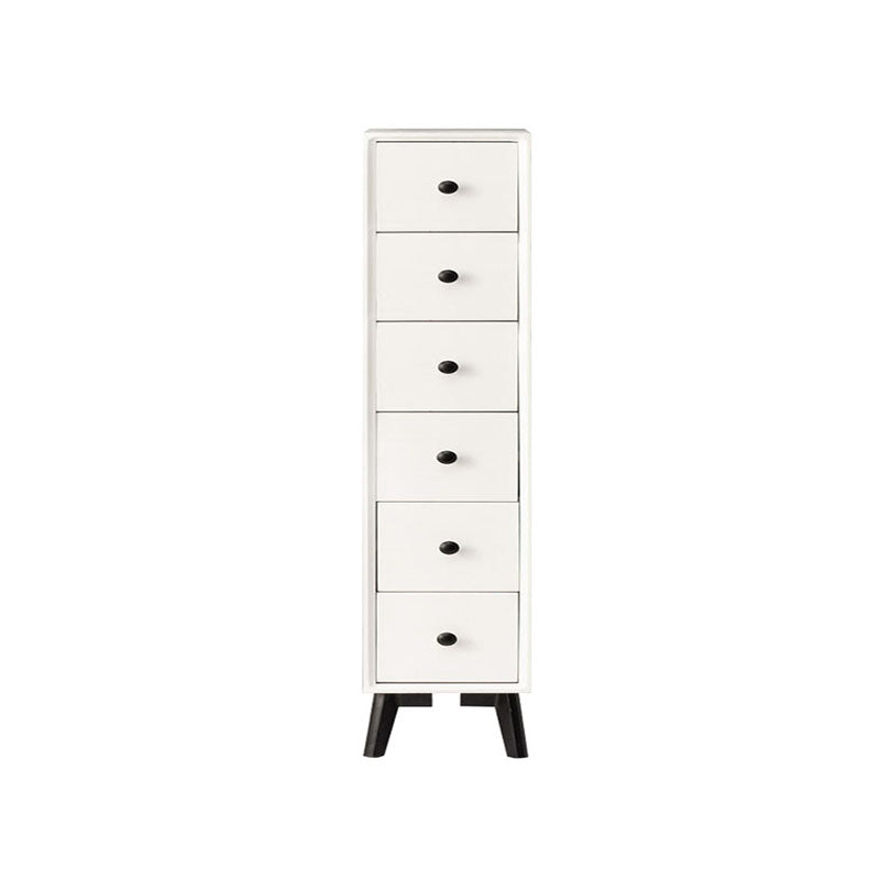 Modern Wooden Lingerie Chest Bedside Vertical Storage Chest in White and Brown 12"L x 16"W x 44.5"H White Clearhalo 'Bedroom Furniture' 'Dressers & Chests' 'dressers_chests' 'furn' 'furn_dressers_chests' 'Furniture' 5440421