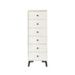 Modern Wooden Lingerie Chest Bedside Vertical Storage Chest in White and Brown 16"L x 16"W x 44.5"H White Clearhalo 'Bedroom Furniture' 'Dressers & Chests' 'dressers_chests' 'furn' 'furn_dressers_chests' 'Furniture' 5440422