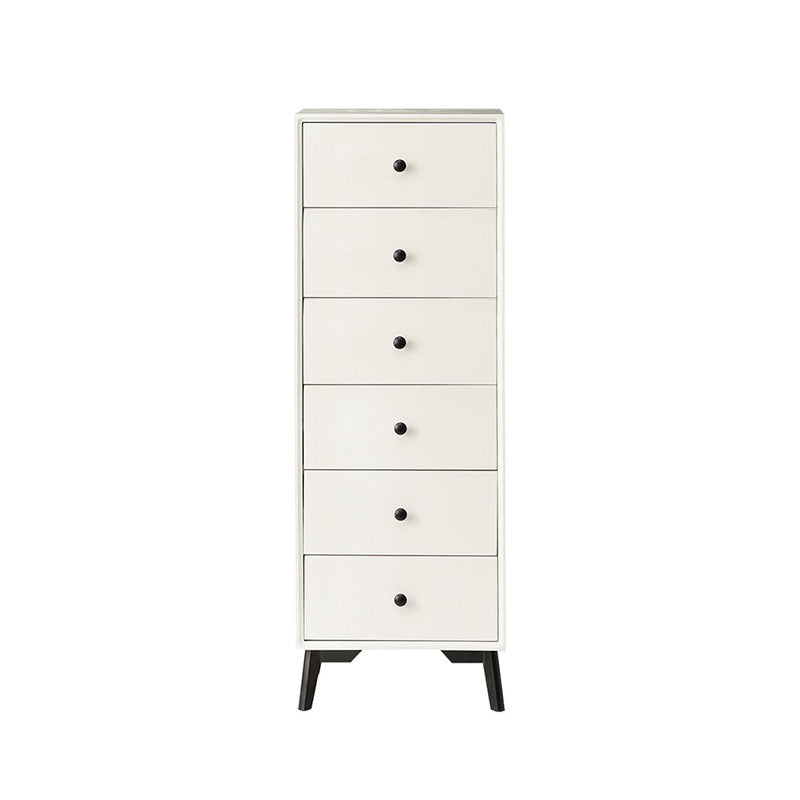 Modern Wooden Lingerie Chest Bedside Vertical Storage Chest in White and Brown 16"L x 16"W x 44.5"H White Clearhalo 'Bedroom Furniture' 'Dressers & Chests' 'dressers_chests' 'furn' 'furn_dressers_chests' 'Furniture' 5440422