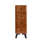 Modern Wooden Lingerie Chest Bedside Vertical Storage Chest in White and Brown 12"L x 16"W x 31.5"H Nut-Brown Clearhalo 'Bedroom Furniture' 'Dressers & Chests' 'dressers_chests' 'furn' 'furn_dressers_chests' 'Furniture' 5440424
