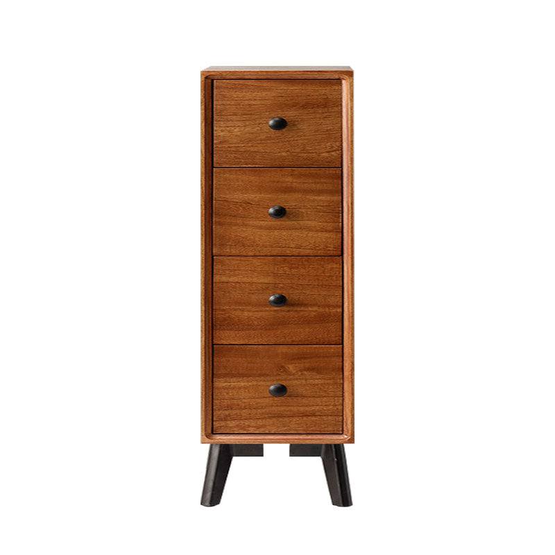 Modern Wooden Lingerie Chest Bedside Vertical Storage Chest in White and Brown 12"L x 16"W x 31.5"H Nut-Brown Clearhalo 'Bedroom Furniture' 'Dressers & Chests' 'dressers_chests' 'furn' 'furn_dressers_chests' 'Furniture' 5440424