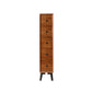 Modern Wooden Lingerie Chest Bedside Vertical Storage Chest in White and Brown 8"L x 16"W x 38"H Nut-Brown Clearhalo 'Bedroom Furniture' 'Dressers & Chests' 'dressers_chests' 'furn' 'furn_dressers_chests' 'Furniture' 5440426