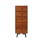Modern Wooden Lingerie Chest Bedside Vertical Storage Chest in White and Brown 15.7"L x 15.7"W x 38.2"H Nut-Brown Clearhalo 'Bedroom Furniture' 'Dressers & Chests' 'dressers_chests' 'furn' 'furn_dressers_chests' 'Furniture' 5440428
