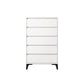 16" D Modern Storage Chest Wooden Storage Chest Dresser in White and Grey