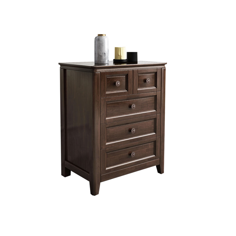 Poitrine de style traditionnel coffre de rangement de chambre à coucher avec plusieurs tiroirs