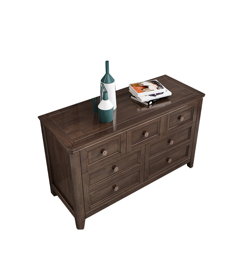 Poitrine de style traditionnel coffre de rangement de chambre à coucher avec plusieurs tiroirs