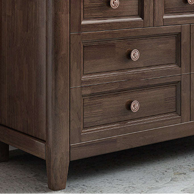 Poitrine de style traditionnel coffre de rangement de chambre à coucher avec plusieurs tiroirs