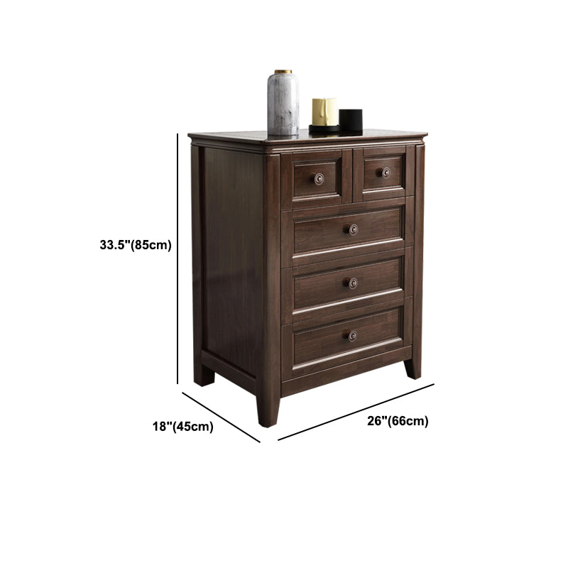 Traditional Style Chest Brown Bedroom Storage Chest with Multi Drawers
