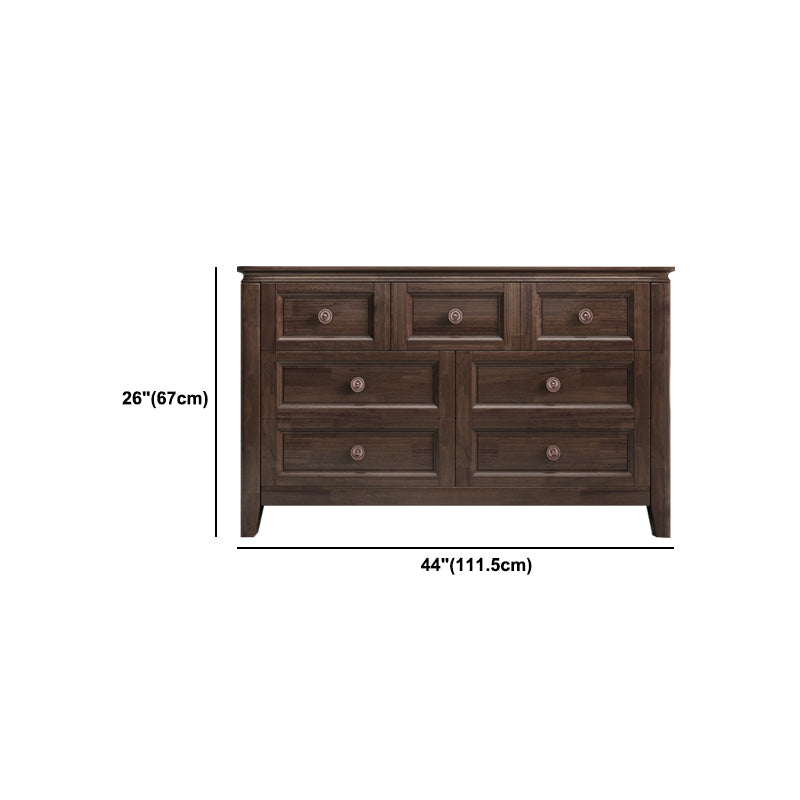 Traditional Style Chest Brown Bedroom Storage Chest with Multi Drawers