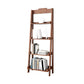 Modern Style Bookcase Rubber Wood Open Back Ladder Bookshelf for Home Office 17.3"L x 14.2"W x 55.1"H Walnut Clearhalo 'Bookcases' 'furn' 'furn_bookcases' 'Furniture' 'Office Furniture' 5440763