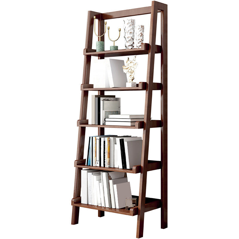 Modern Style Bookcase Rubber Wood Open Back Ladder Bookshelf for Home Office Clearhalo 'Bookcases' 'furn' 'furn_bookcases' 'Furniture' 'Office Furniture' 5440769