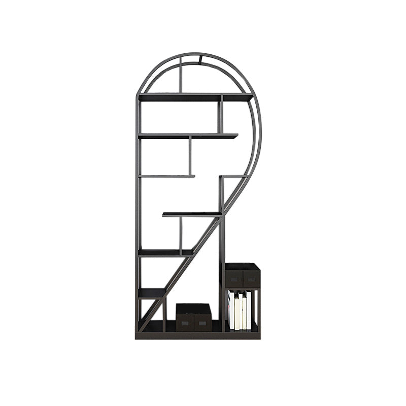 Contemporary Bookcase Open Back Metal Bookshelf for Home Office