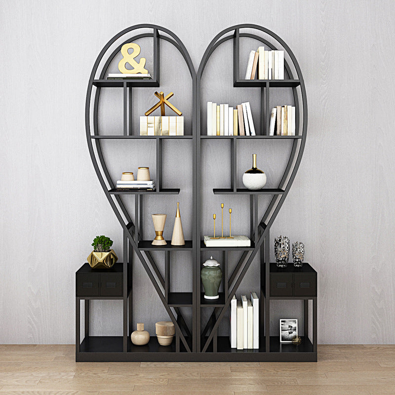 Contemporary Bookcase Open Back Metal Bookshelf for Home Office