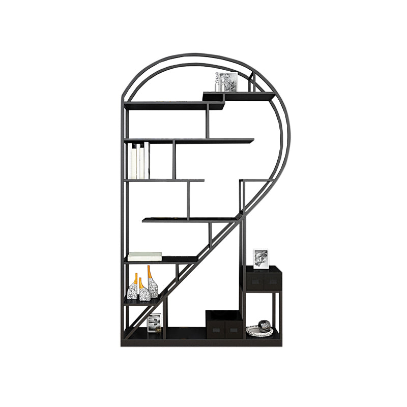 Contemporary Bookcase Open Back Metal Bookshelf for Home Office