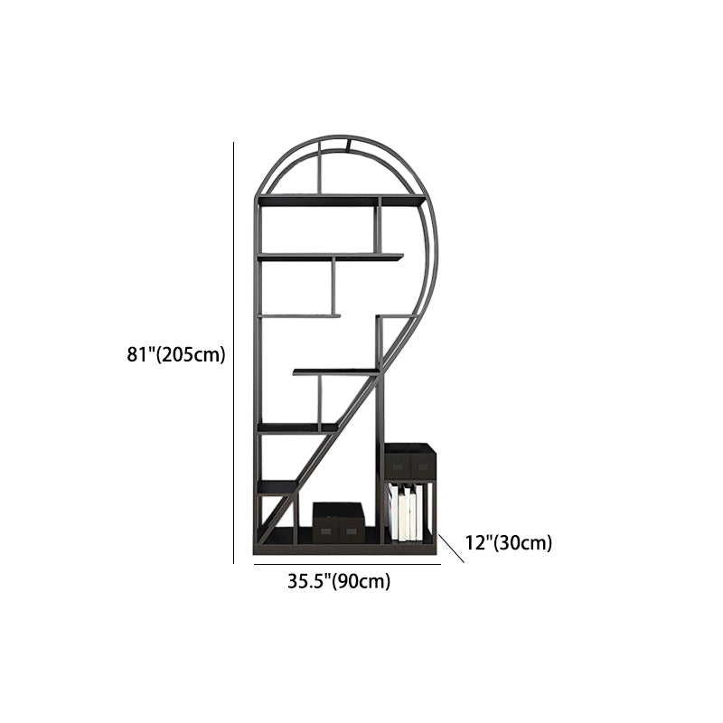 Contemporary Bookcase Open Back Metal Bookshelf for Home Office