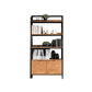 Modern Style Bookcase Black Metal Frame Open Back Bookshelf for Home Office