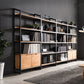 Modern Style Bookcase Black Metal Frame Open Back Bookshelf for Home Office