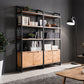 Modern Style Bookcase Black Metal Frame Open Back Bookshelf for Home Office
