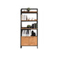 Modern Style Bookcase Black Metal Frame Open Back Bookshelf for Home Office