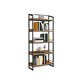 Modern Style Bookcase Black Metal Frame Open Back Bookshelf for Home Office