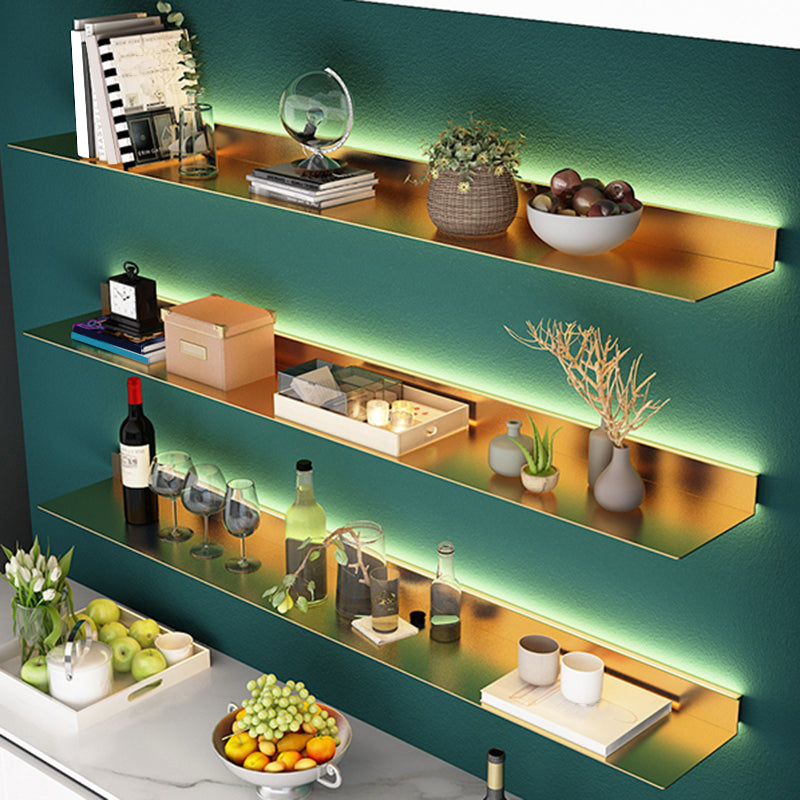 Modern Metal Floating Bookcase 2.36" H Living Room Book Shelf