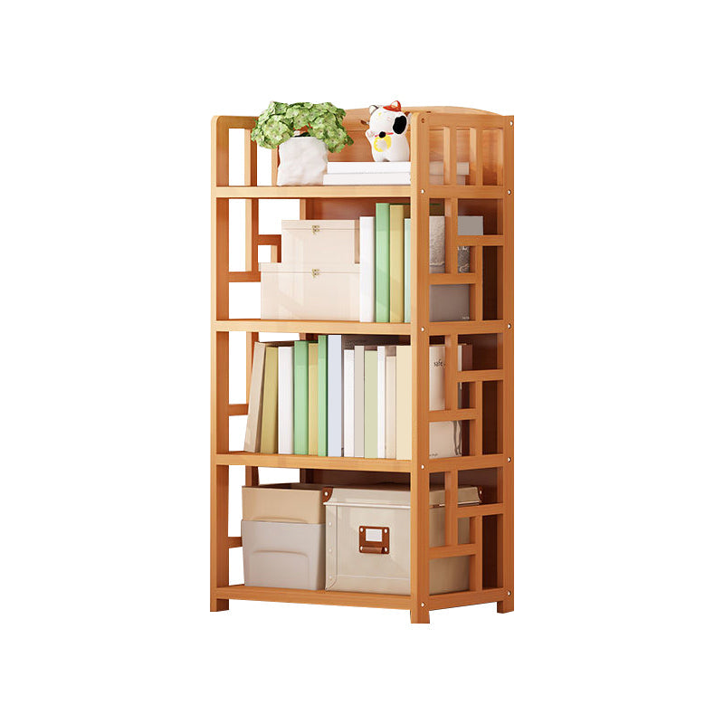 Modern Style Bamboo Bookcase Geometric Bookshelf for Any Room